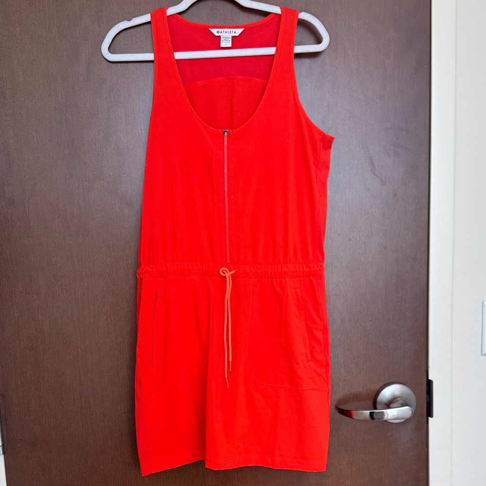 Splendid Vibrant Red Sleeveless Mini Dress with built in shorts